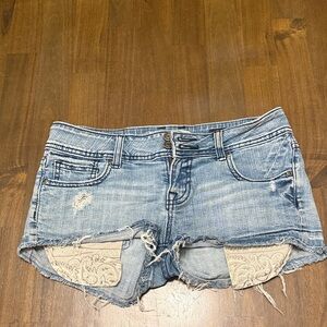 Vigoss Light Blue Distressed Jean Shorts
